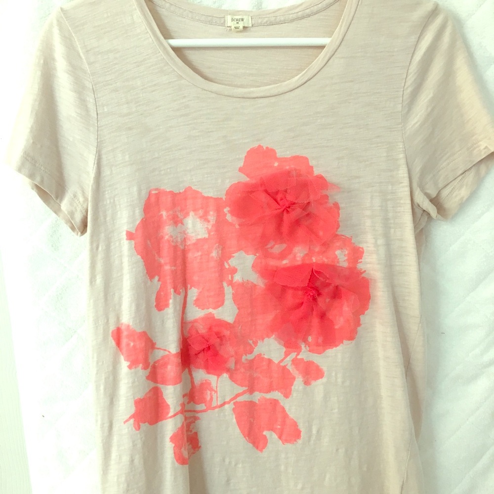 J crew t shirt with pink flowers